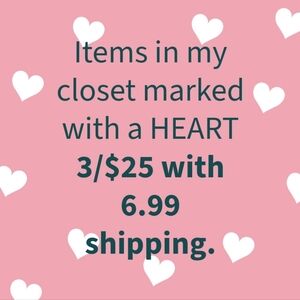 SALE. ❤️ Items From My Closet 3/$25 With $6.99 Shipping.